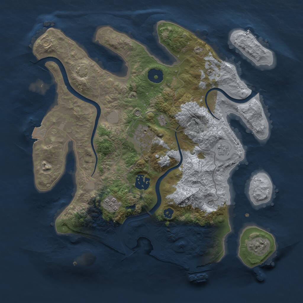 Rust Map: Procedural Map, Size: 3000, Seed: 1645056915, 8 Monuments