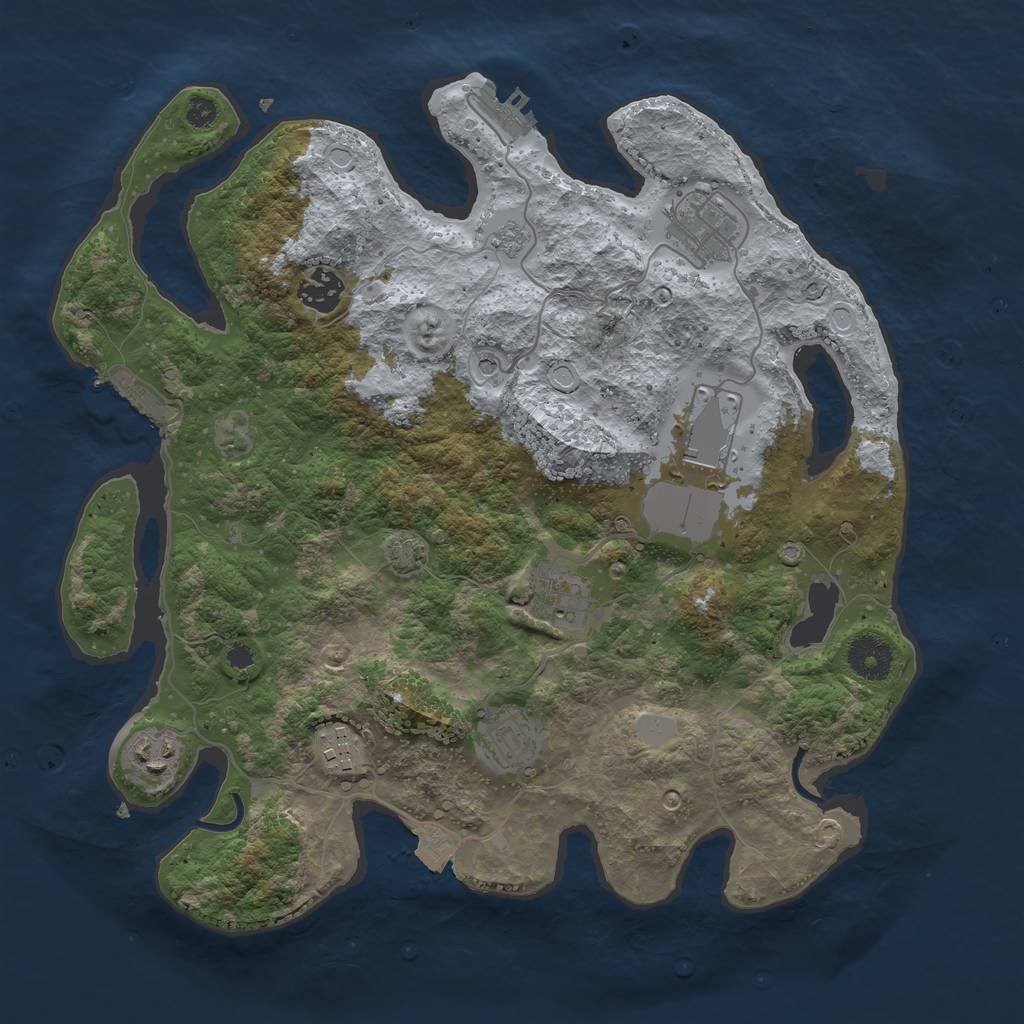Rust Map: Procedural Map, Size: 3500, Seed: 302188586, 15 Monuments