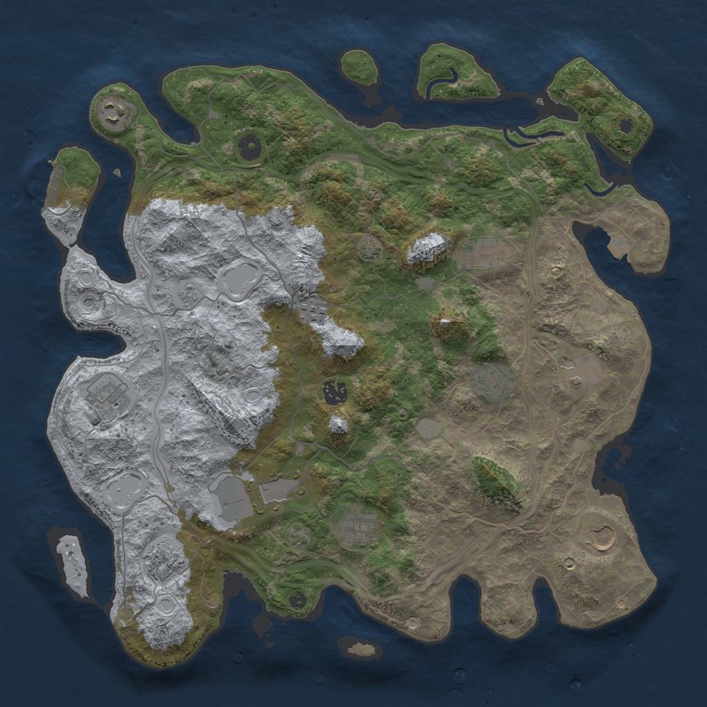 Rust Map: Procedural Map, Size: 4250, Seed: 54137291, 18 Monuments