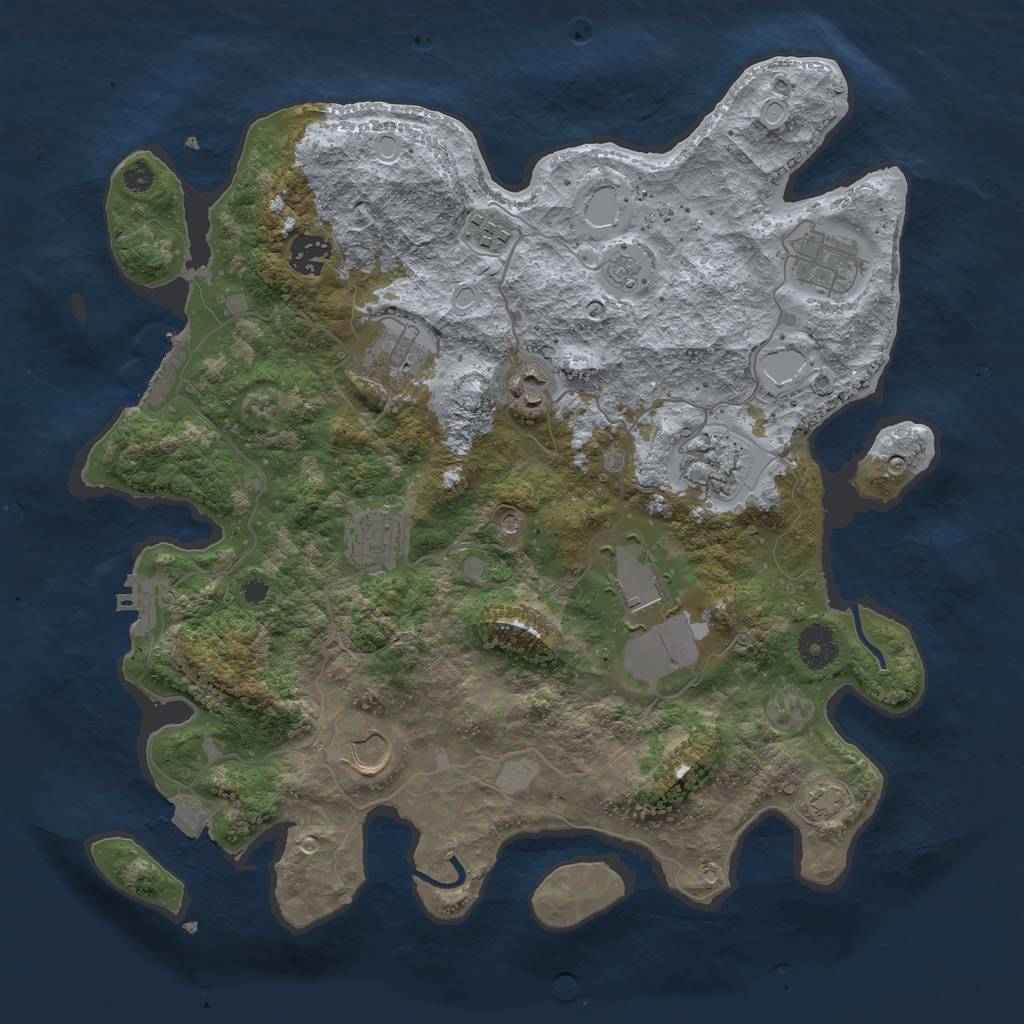 Rust Map: Procedural Map, Size: 3650, Seed: 13057951, 17 Monuments