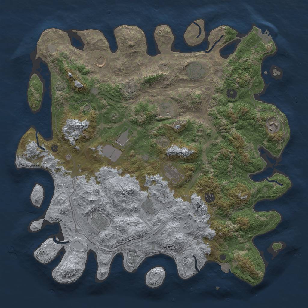 Rust Map: Procedural Map, Size: 4400, Seed: 15413412, 17 Monuments