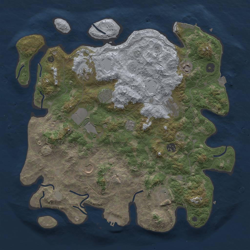 Rust Map: Procedural Map, Size: 4000, Seed: 67831528, 17 Monuments