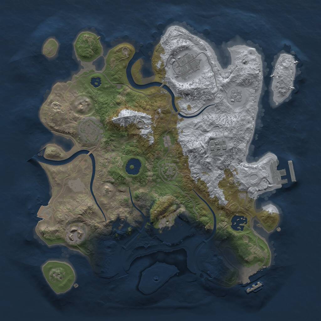 Rust Map: Procedural Map, Size: 3000, Seed: 52561, 12 Monuments