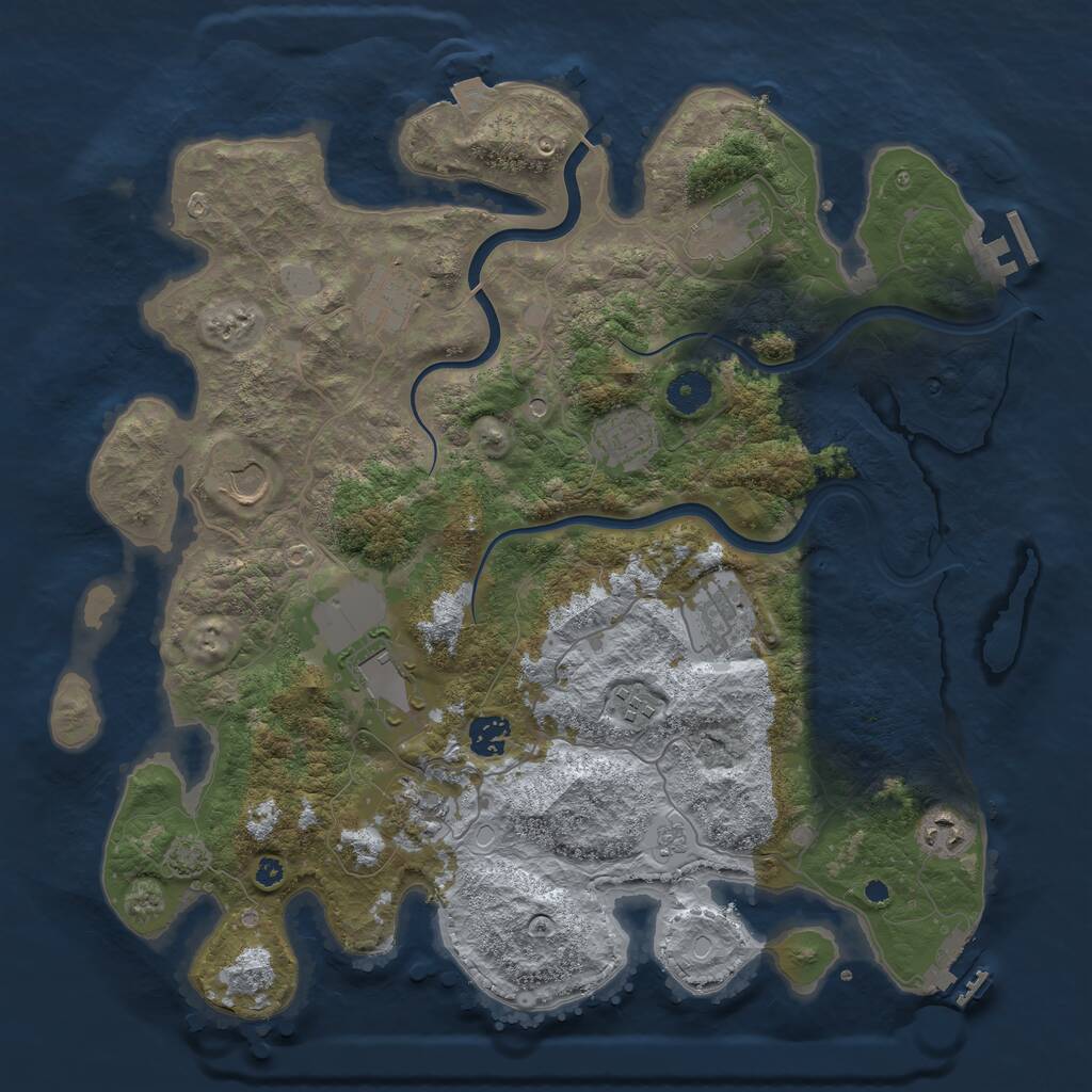 Rust Map: Procedural Map, Size: 3900, Seed: 62367039, 16 Monuments