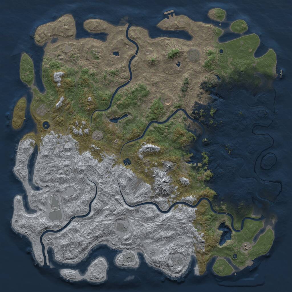 Rust Map: Procedural Map, Size: 6000, Seed: 1561998393, 17 Monuments