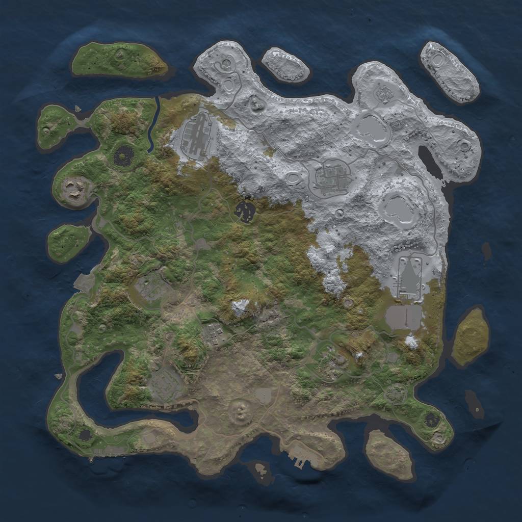 Rust Map: Procedural Map, Size: 3750, Seed: 96844920, 17 Monuments