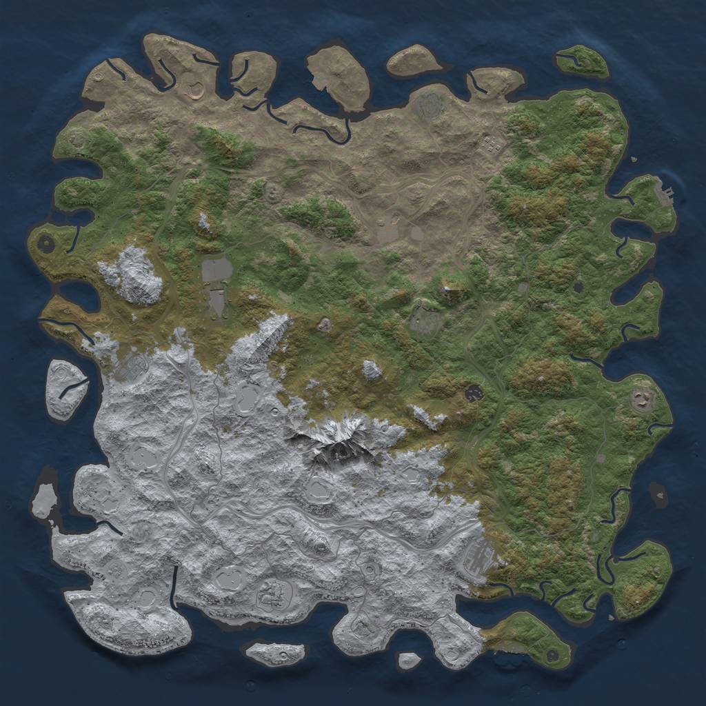 Rust Map: Procedural Map, Size: 6000, Seed: 72540285, 19 Monuments