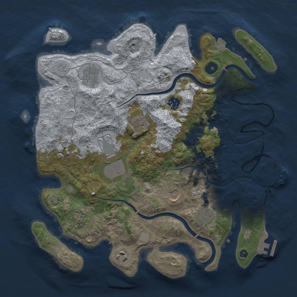Rust Map: Procedural Map, Size: 3650, Seed: 35614933, 15 Monuments