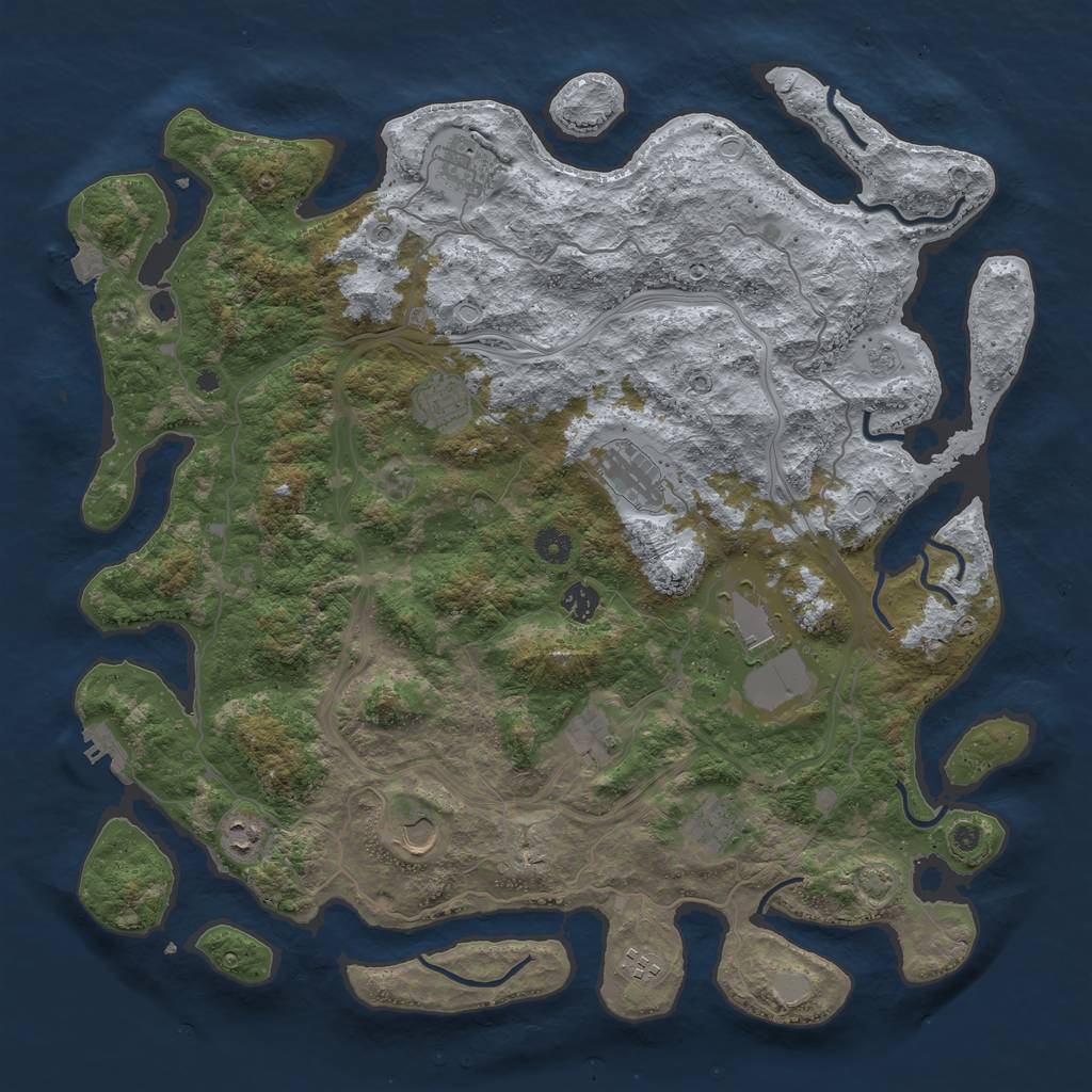 Rust Map: Procedural Map, Size: 4400, Seed: 26730694, 17 Monuments
