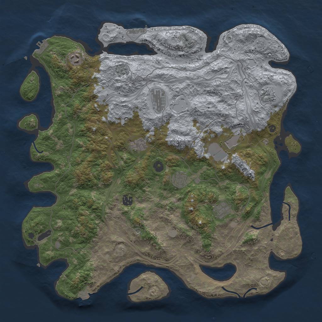 Rust Map: Procedural Map, Size: 4500, Seed: 1895886714, 17 Monuments