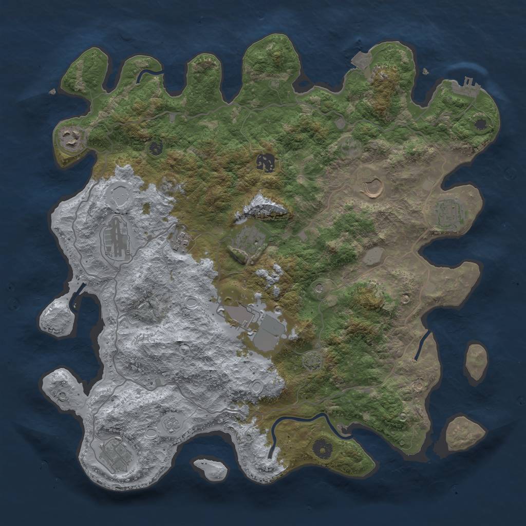 Rust Map: Procedural Map, Size: 4000, Seed: 1593434276, 16 Monuments