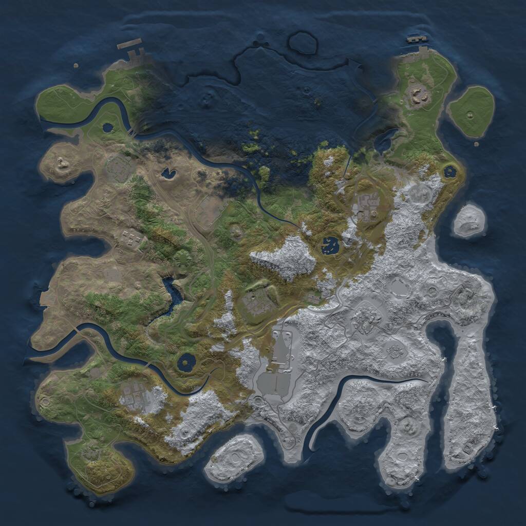 Rust Map: Procedural Map, Size: 4250, Seed: 20045237, 16 Monuments
