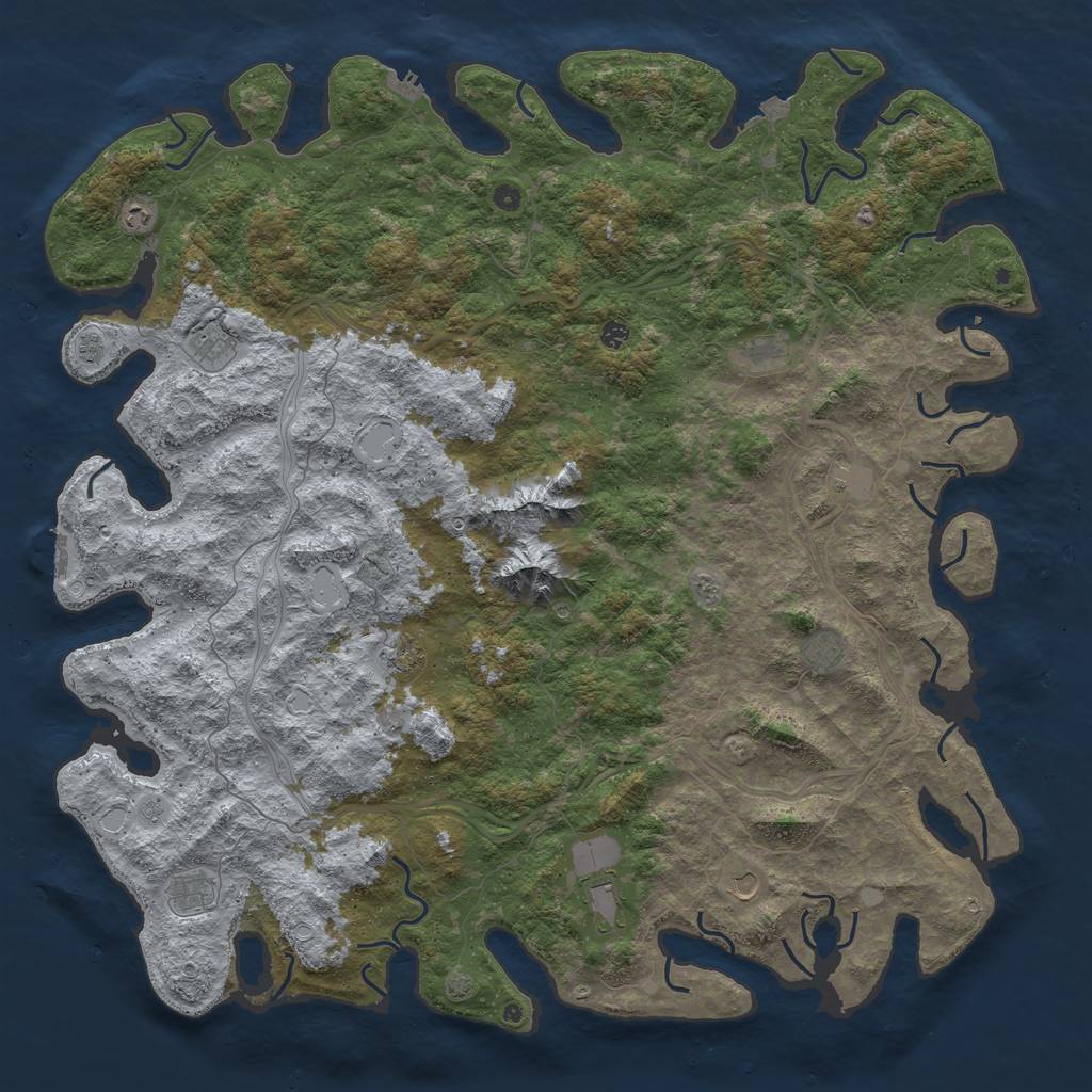 Rust Map: Procedural Map, Size: 6000, Seed: 94630757, 19 Monuments