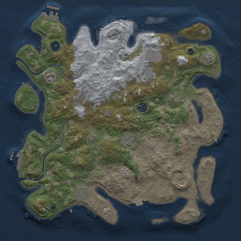 Rust Map: Procedural Map, Size: 3800, Seed: 10540082, 15 Monuments
