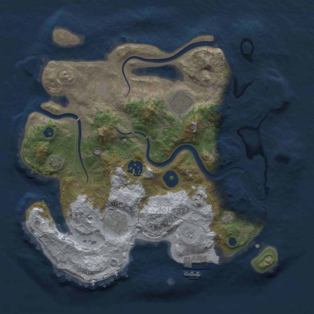 Rust Map: Procedural Map, Size: 3000, Seed: 13714, 9 Monuments