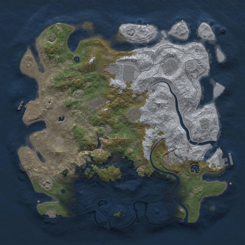 Rust Map: Procedural Map, Size: 4000, Seed: 1726727026, 14 Monuments