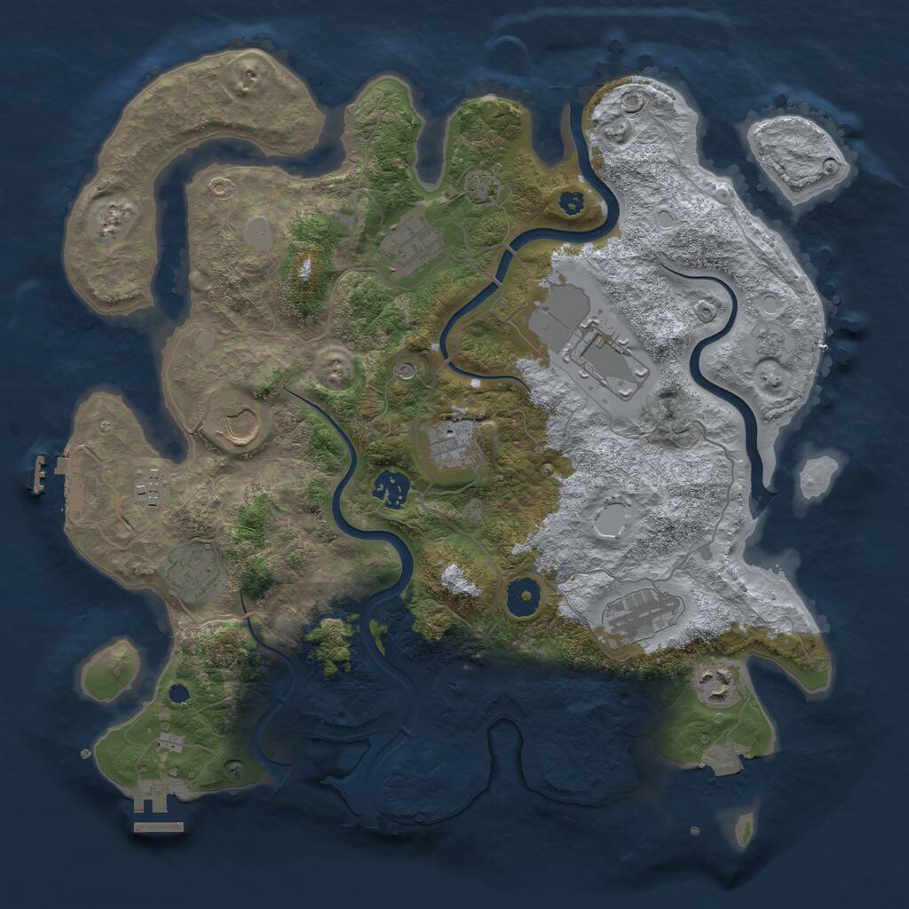 Rust Map: Procedural Map, Size: 3700, Seed: 65775060, 15 Monuments
