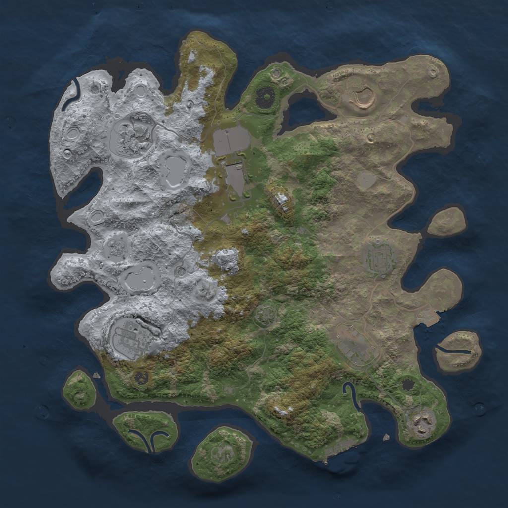 Rust Map: Procedural Map, Size: 3600, Seed: 94936213, 14 Monuments