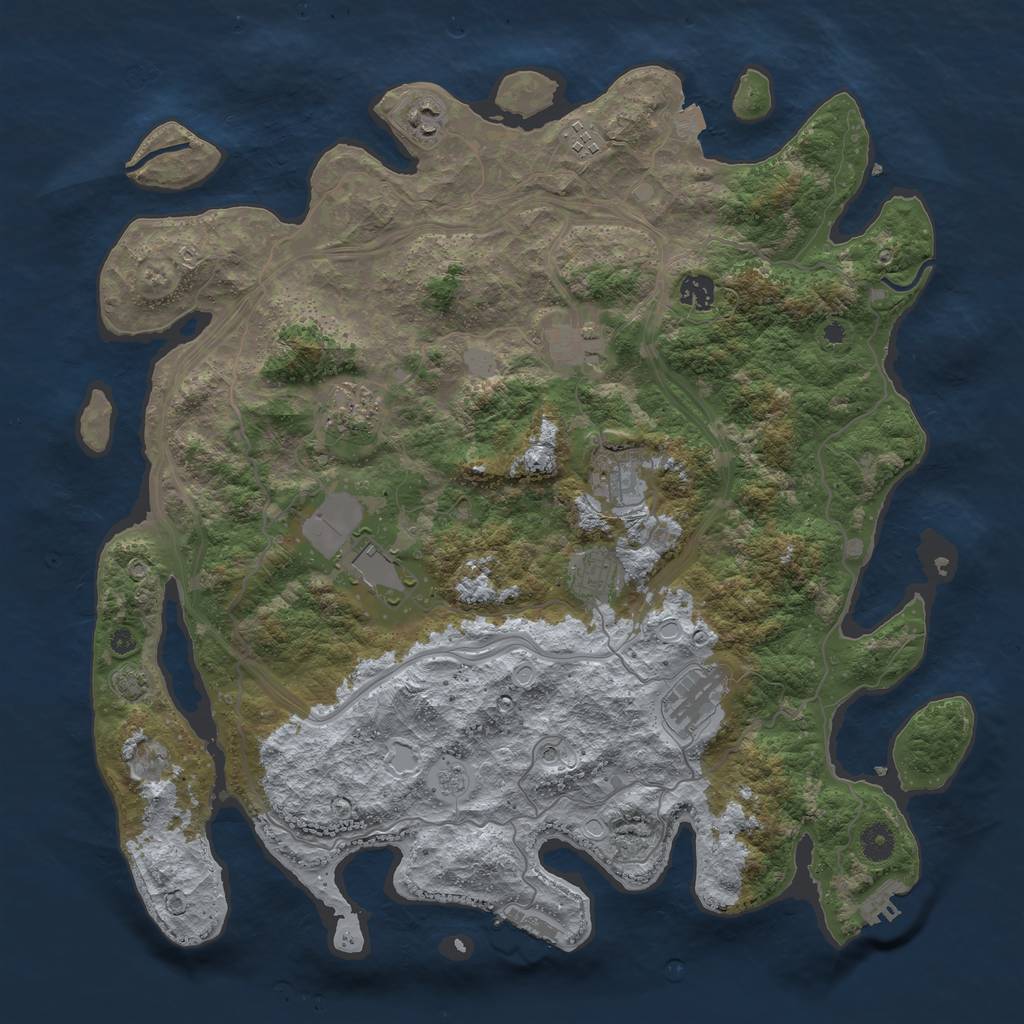 Rust Map: Procedural Map, Size: 4250, Seed: 46815067, 17 Monuments