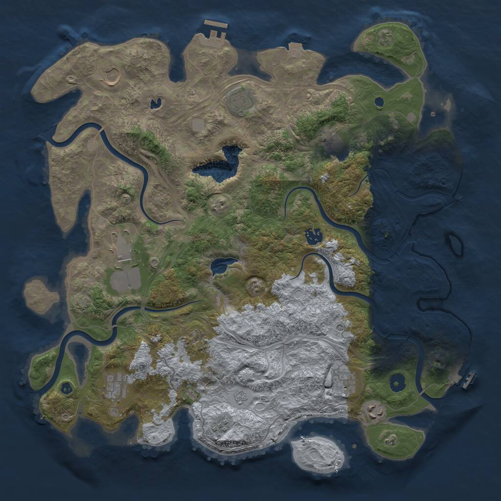 Rust Map: Procedural Map, Size: 4300, Seed: 16044636, 16 Monuments