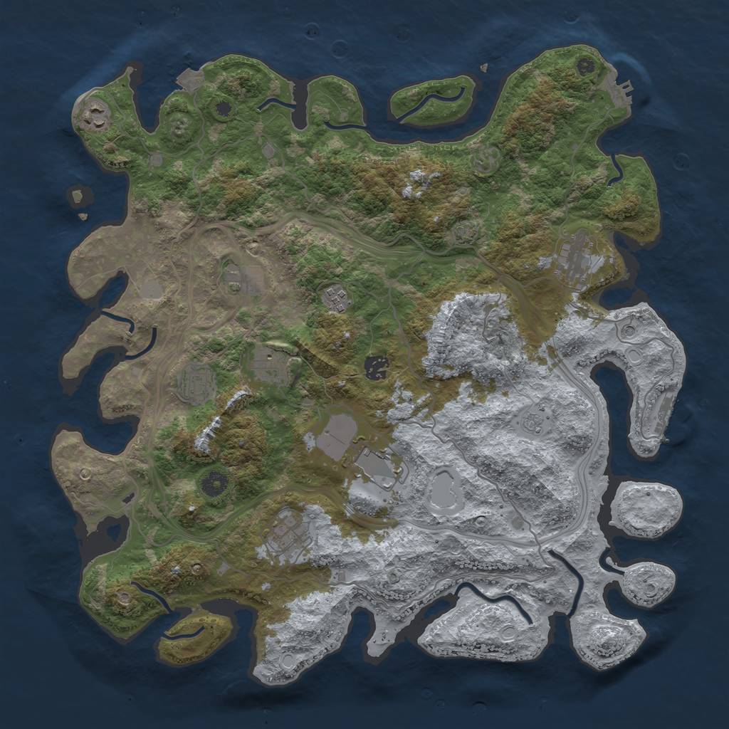Rust Map: Procedural Map, Size: 4250, Seed: 13430651, 17 Monuments