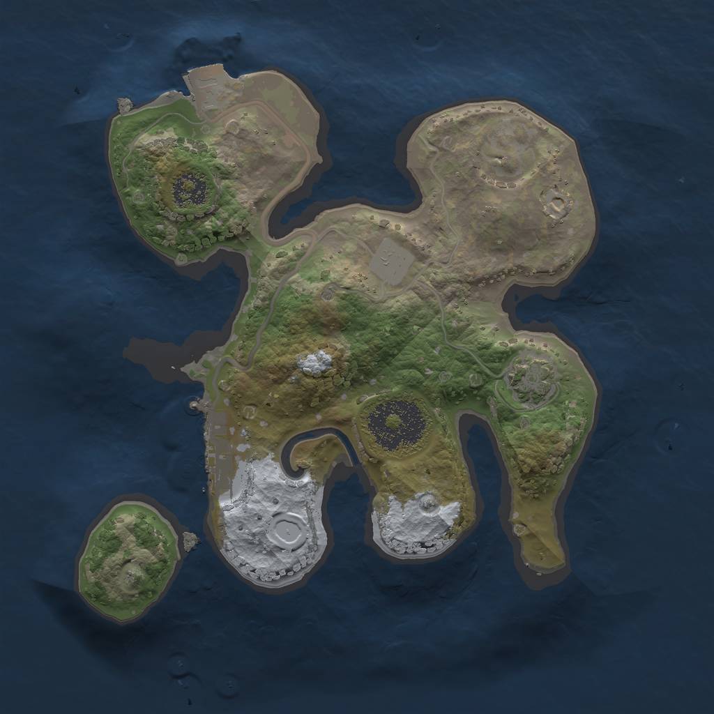 Rust Map: Procedural Map, Size: 2000, Seed: 851693, 5 Monuments