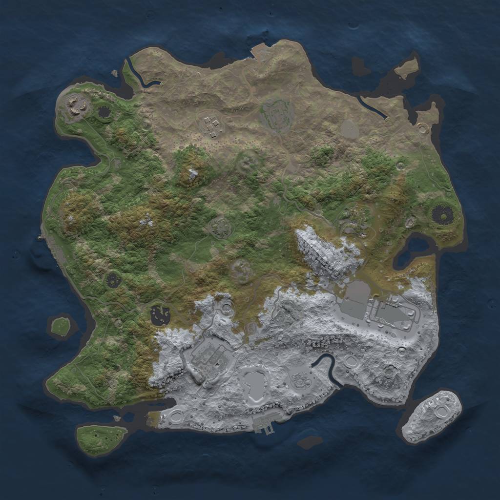 Rust Map: Procedural Map, Size: 3550, Seed: 98157204, 15 Monuments