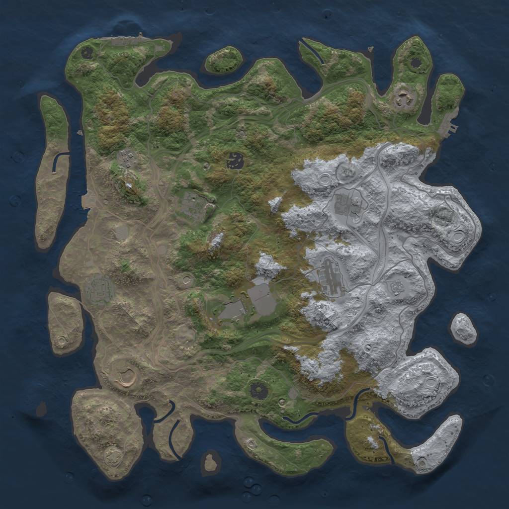 Rust Map: Procedural Map, Size: 4250, Seed: 78154212, 17 Monuments