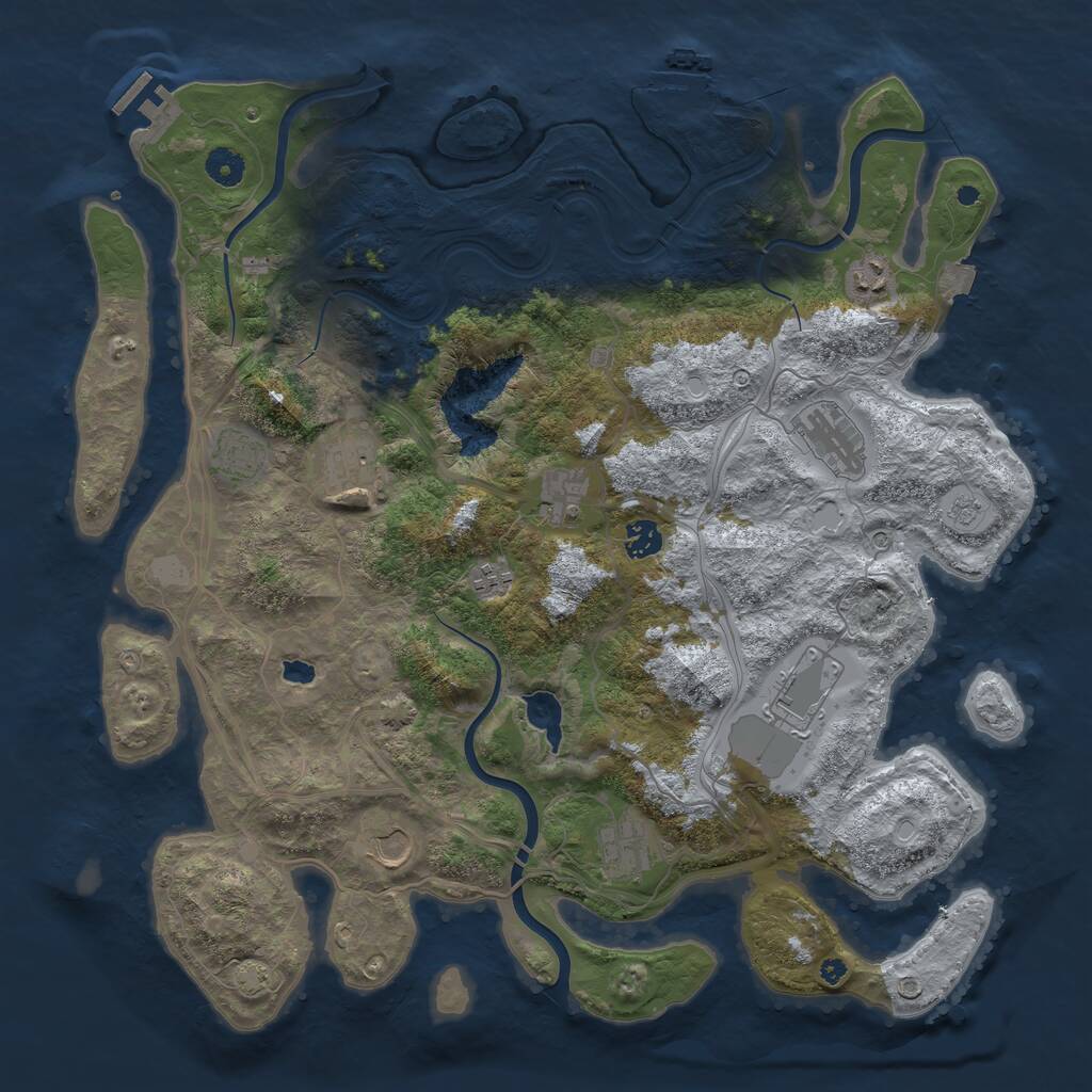 Rust Map: Procedural Map, Size: 4250, Seed: 78154212, 16 Monuments