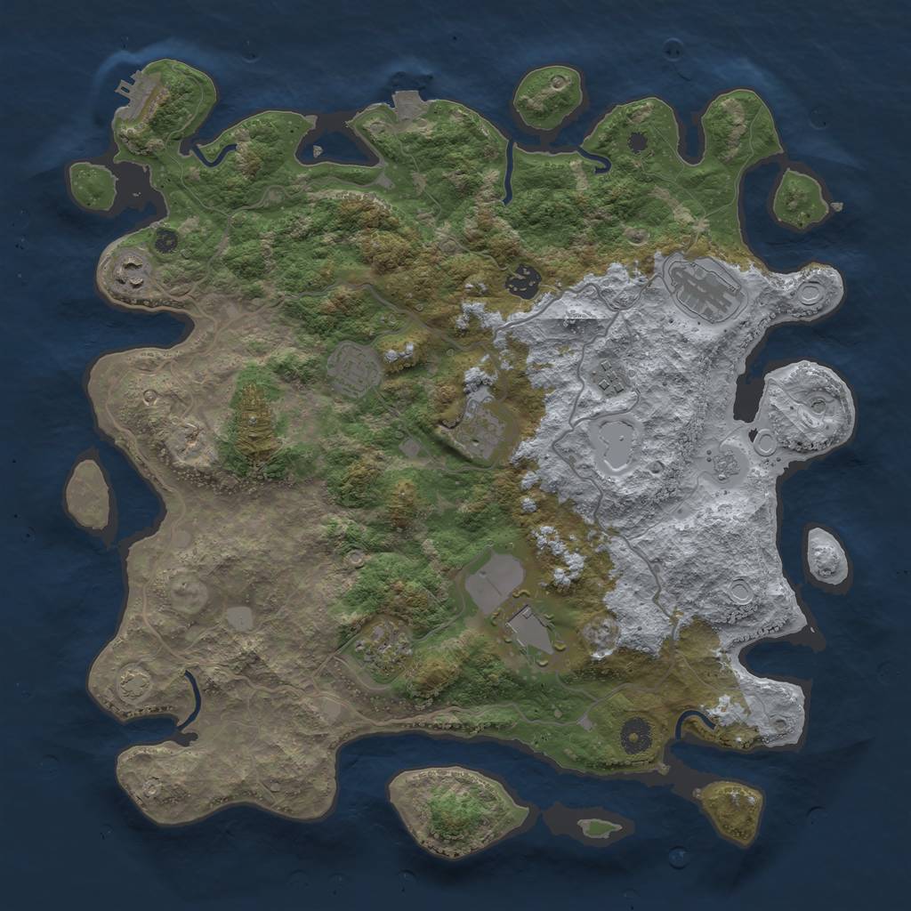 Rust Map: Procedural Map, Size: 4000, Seed: 632397070, 15 Monuments