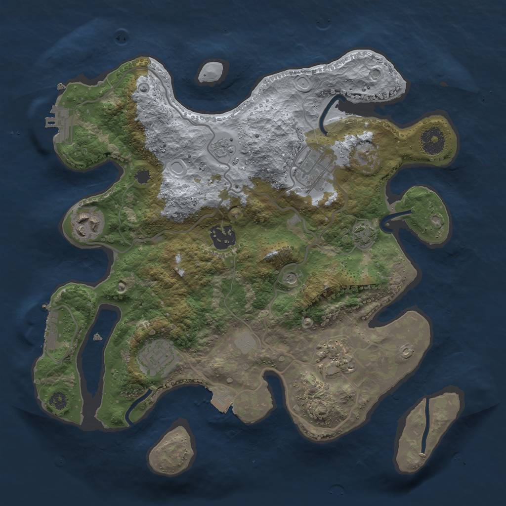 Rust Map: Procedural Map, Size: 3000, Seed: 6846541, 13 Monuments