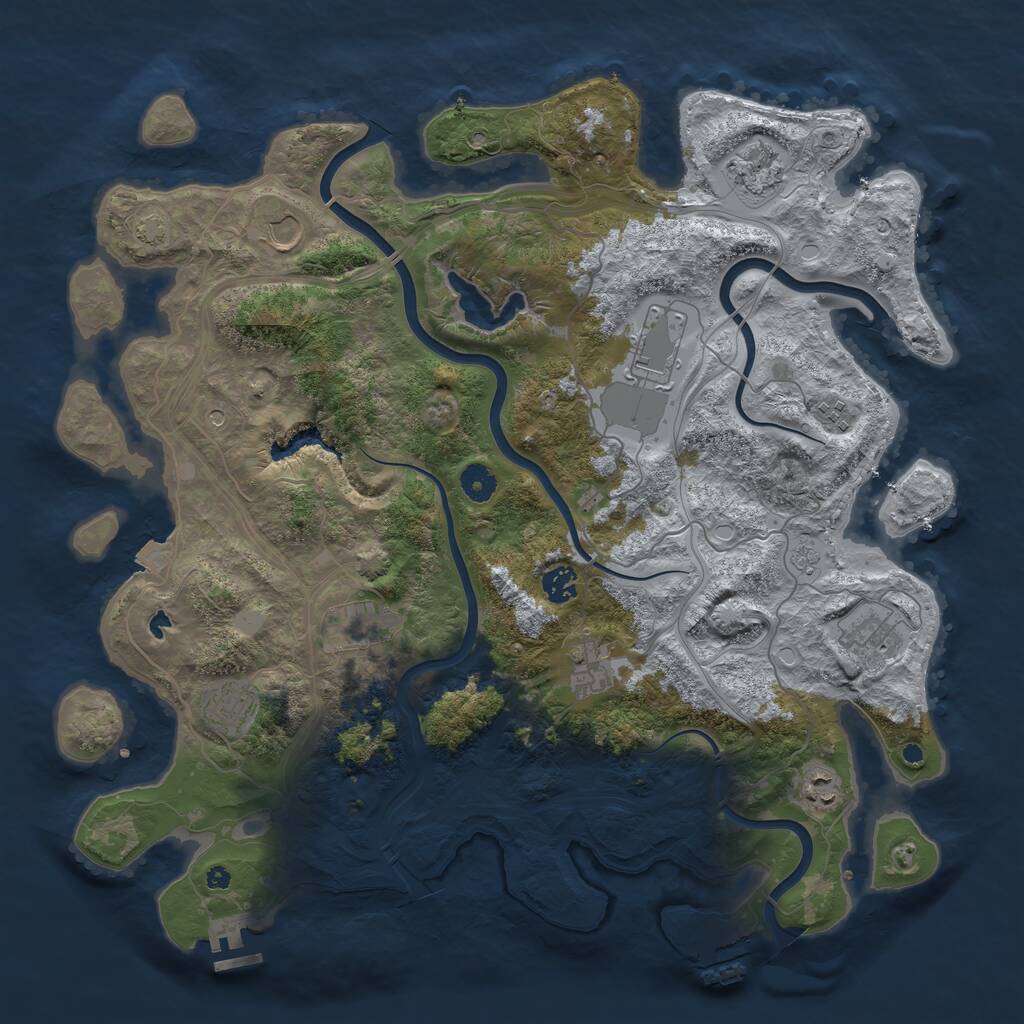 Rust Map: Procedural Map, Size: 4250, Seed: 29273, 16 Monuments