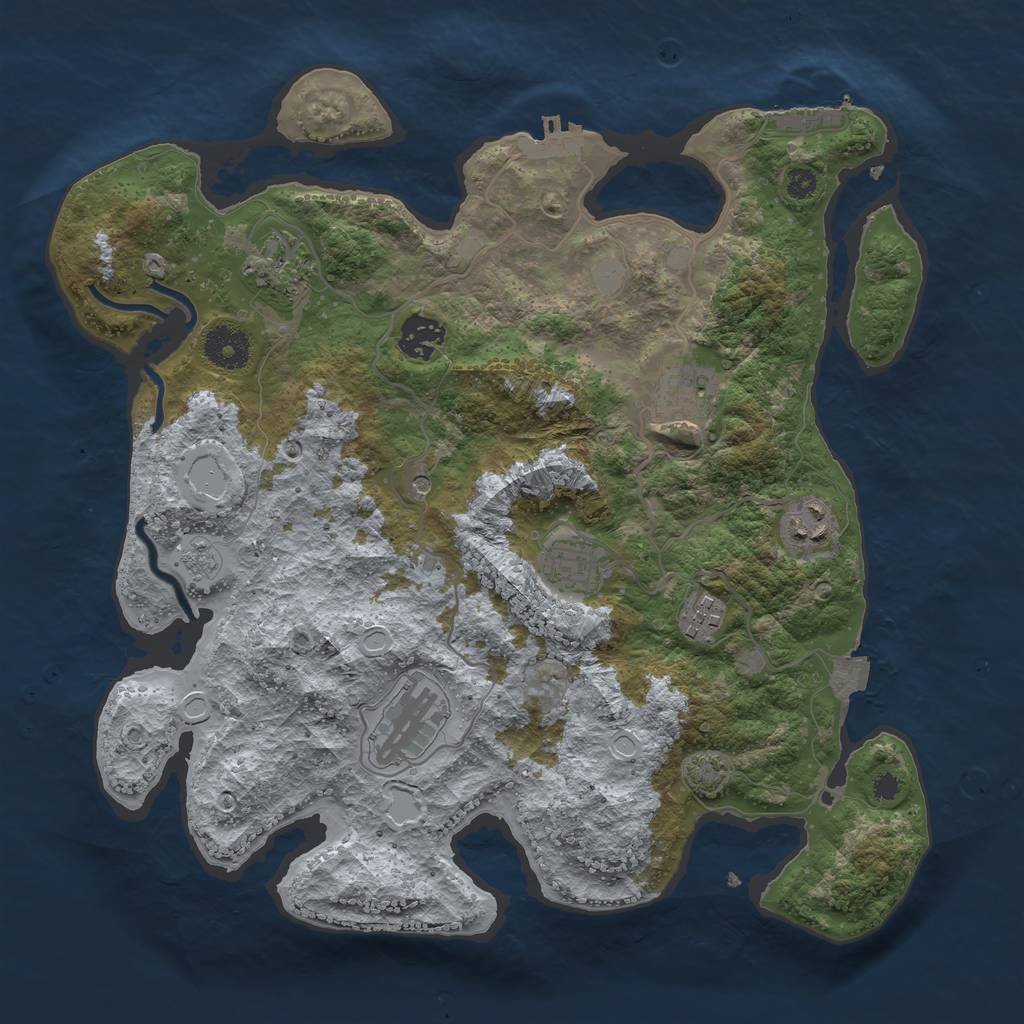 Rust Map: Procedural Map, Size: 3450, Seed: 94623046, 15 Monuments