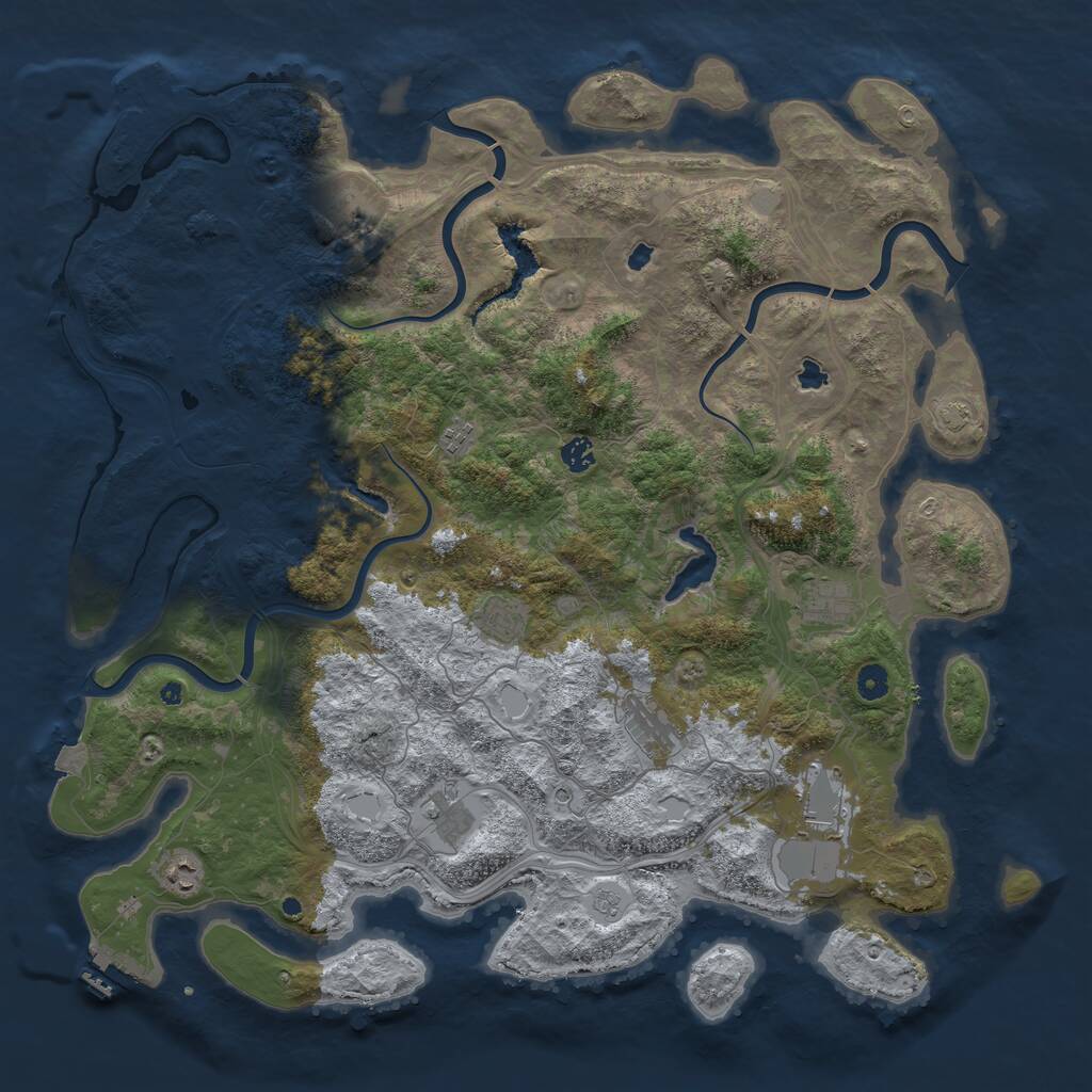 Rust Map: Procedural Map, Size: 4800, Seed: 1160566012, 15 Monuments