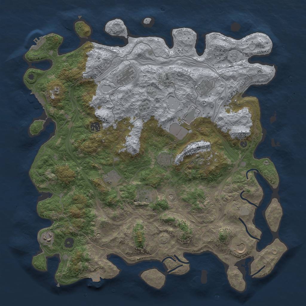 Rust Map: Procedural Map, Size: 4500, Seed: 460291752, 19 Monuments