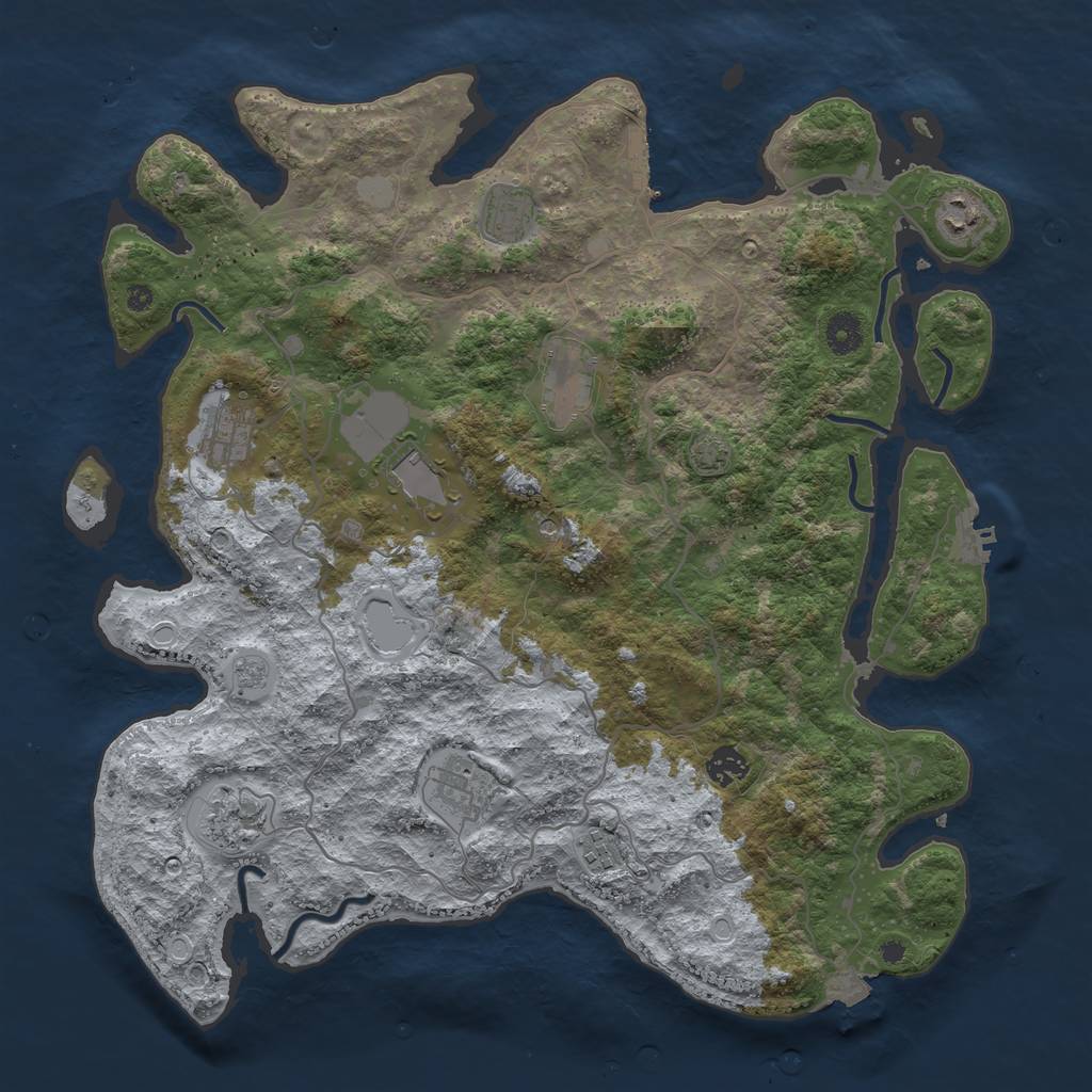 Rust Map: Procedural Map, Size: 4100, Seed: 13400890, 17 Monuments