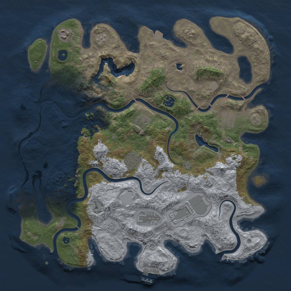 Rust Map: Procedural Map, Size: 4100, Seed: 37892710, 14 Monuments