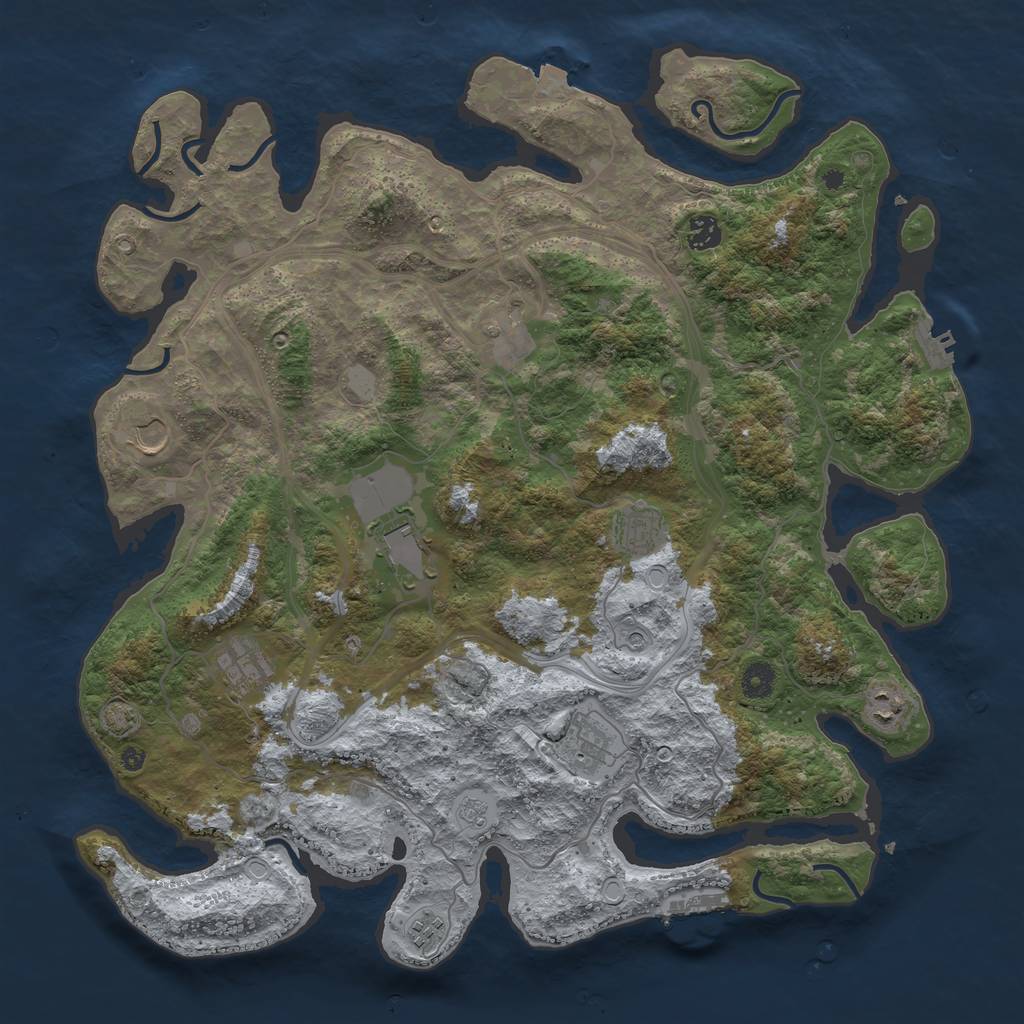Rust Map: Procedural Map, Size: 4300, Seed: 32349735, 17 Monuments
