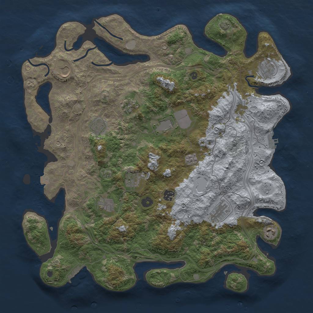 Rust Map: Procedural Map, Size: 4300, Seed: 49211467, 19 Monuments