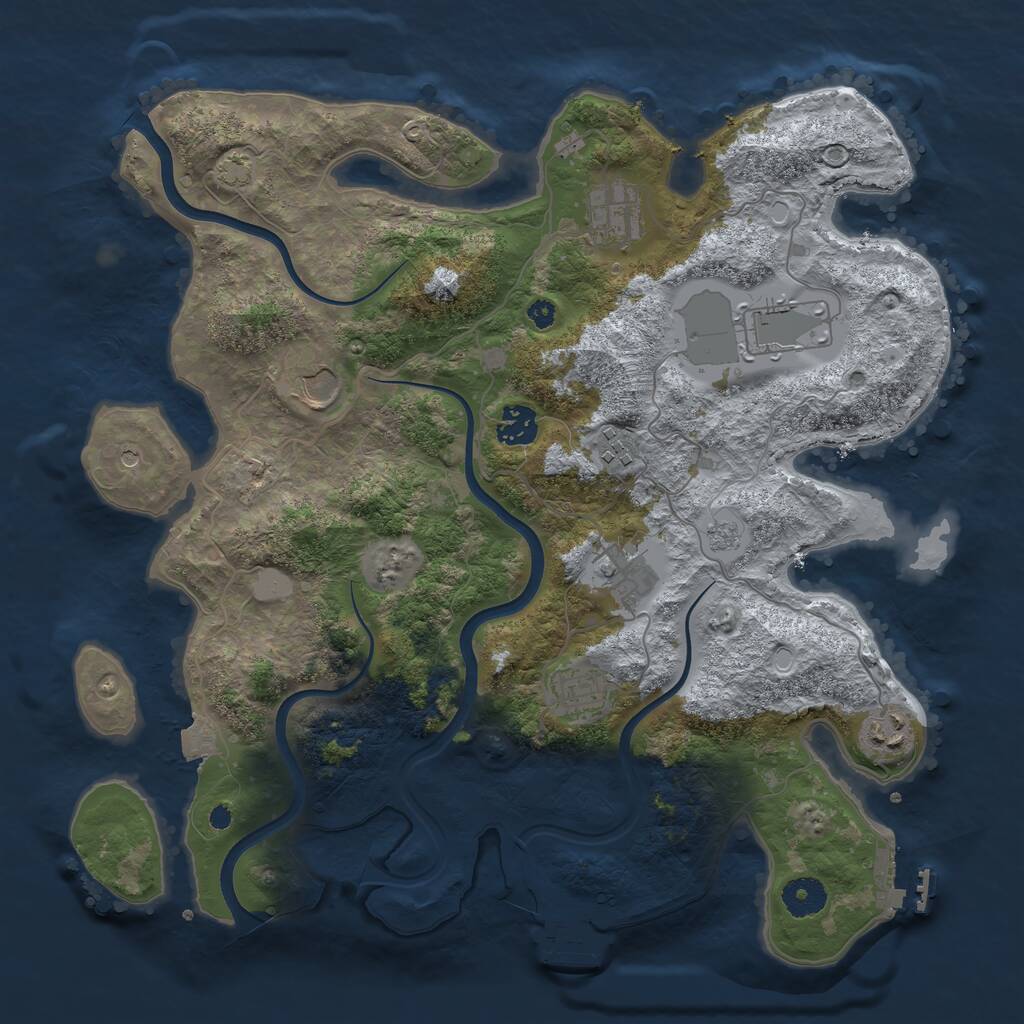 Rust Map: Procedural Map, Size: 3700, Seed: 19558499, 14 Monuments