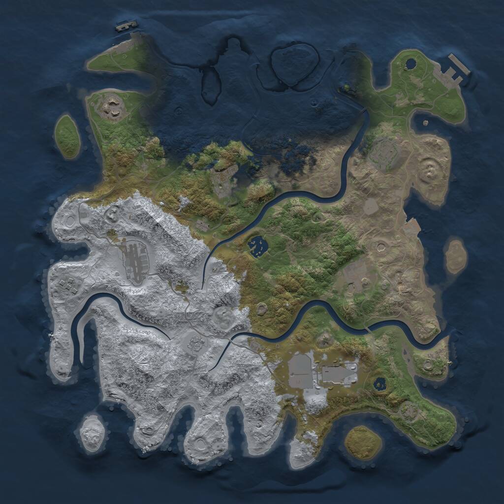 Rust Map: Procedural Map, Size: 3800, Seed: 73629466, 14 Monuments