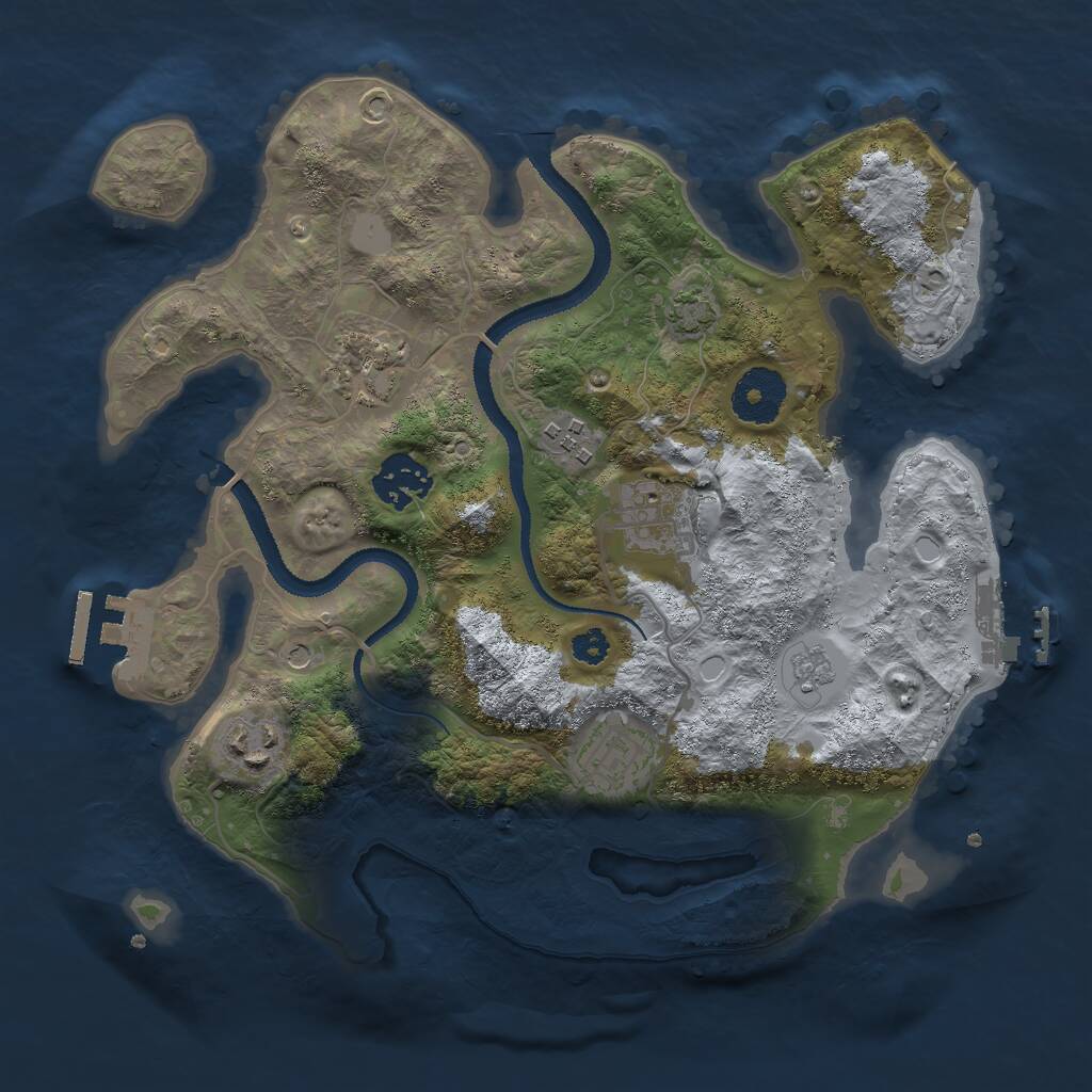 Rust Map: Procedural Map, Size: 3000, Seed: 21538, 12 Monuments