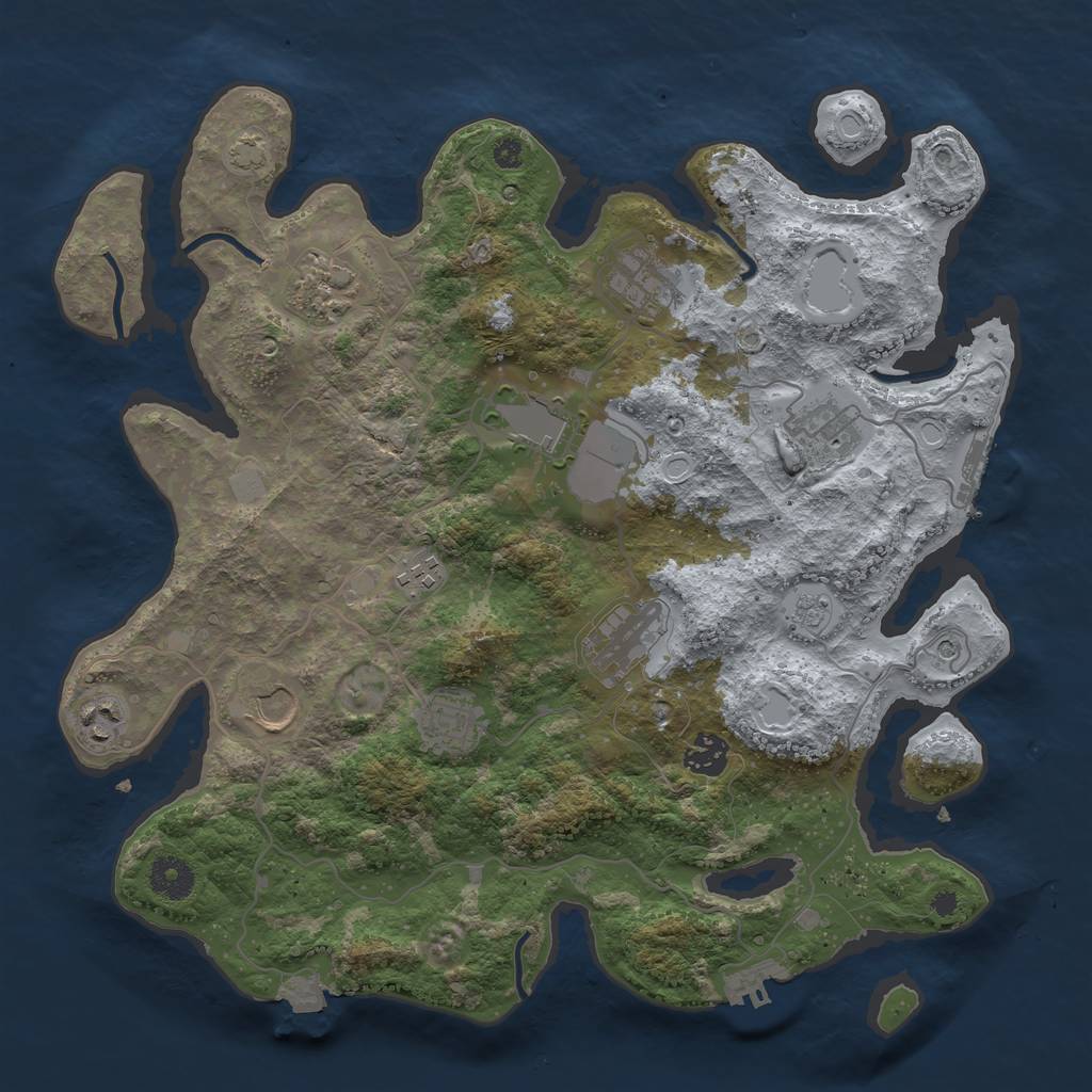 Rust Map: Procedural Map, Size: 3700, Seed: 87385836, 18 Monuments