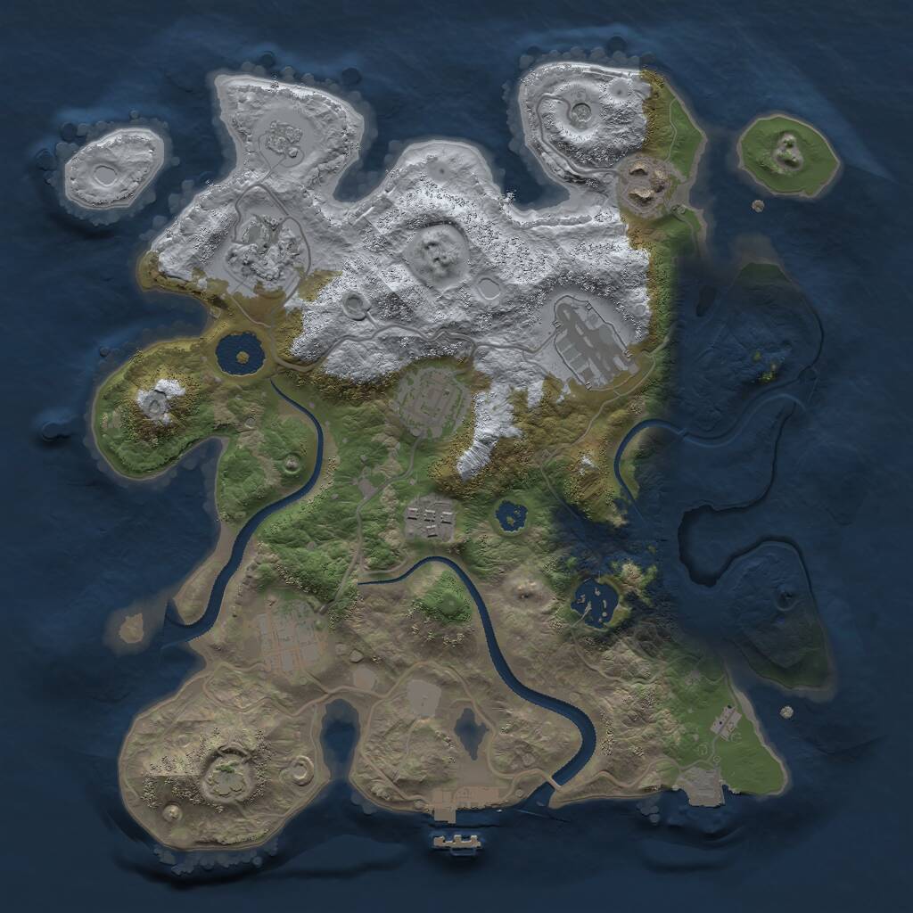 Rust Map: Procedural Map, Size: 3000, Seed: 112165311, 12 Monuments