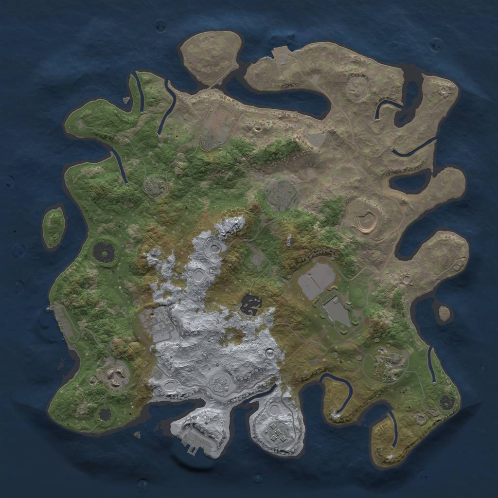 Rust Map: Procedural Map, Size: 3500, Seed: 182414231, 17 Monuments