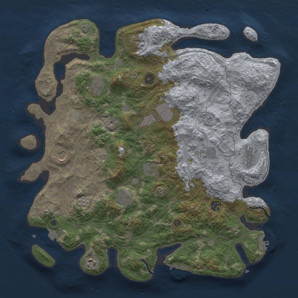 Rust Map: Procedural Map, Size: 4250, Seed: 1858567228, 19 Monuments