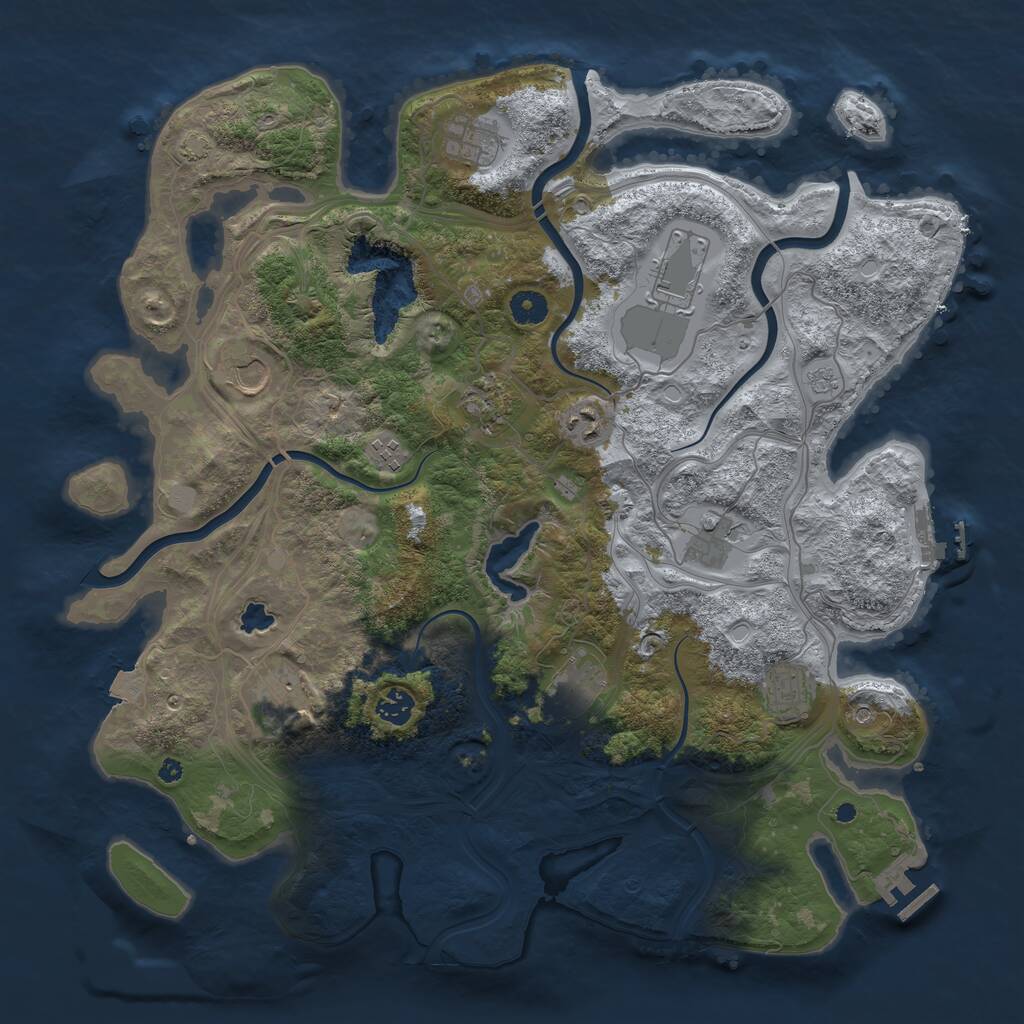 Rust Map: Procedural Map, Size: 4250, Seed: 1858567228, 17 Monuments