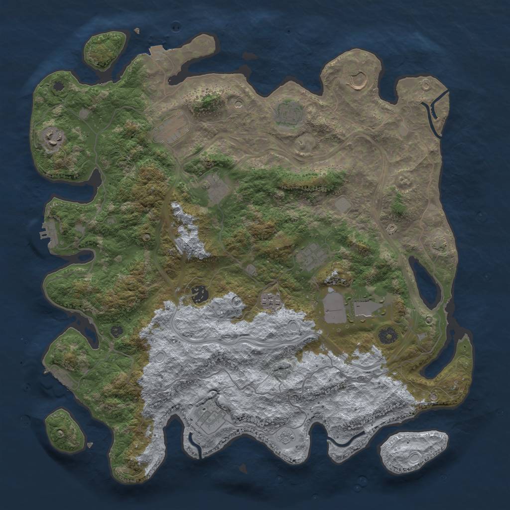 Rust Map: Procedural Map, Size: 4250, Seed: 22322480, 18 Monuments