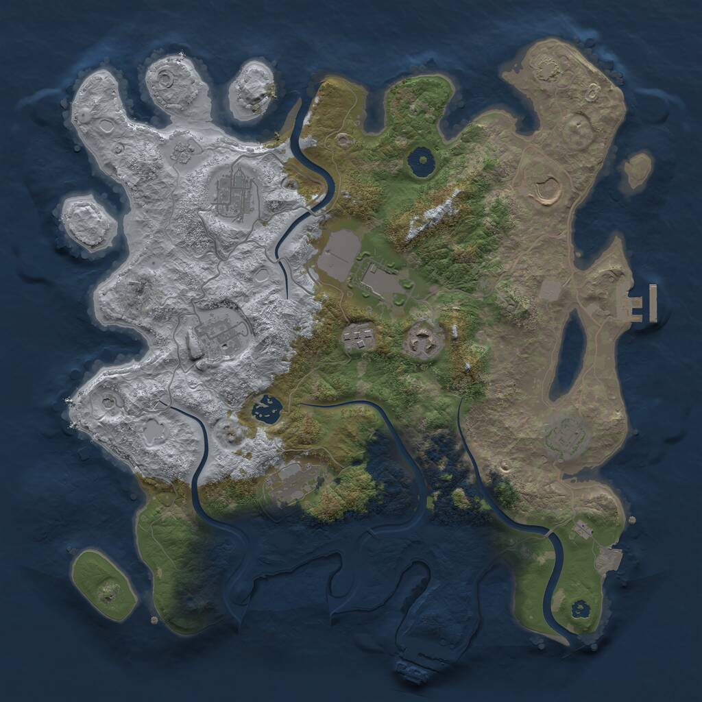 Rust Map: Procedural Map, Size: 3750, Seed: 136093557, 15 Monuments