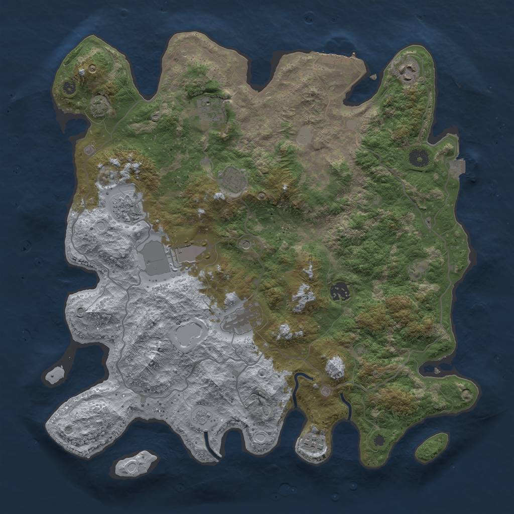 Rust Map: Procedural Map, Size: 4000, Seed: 99724502, 15 Monuments